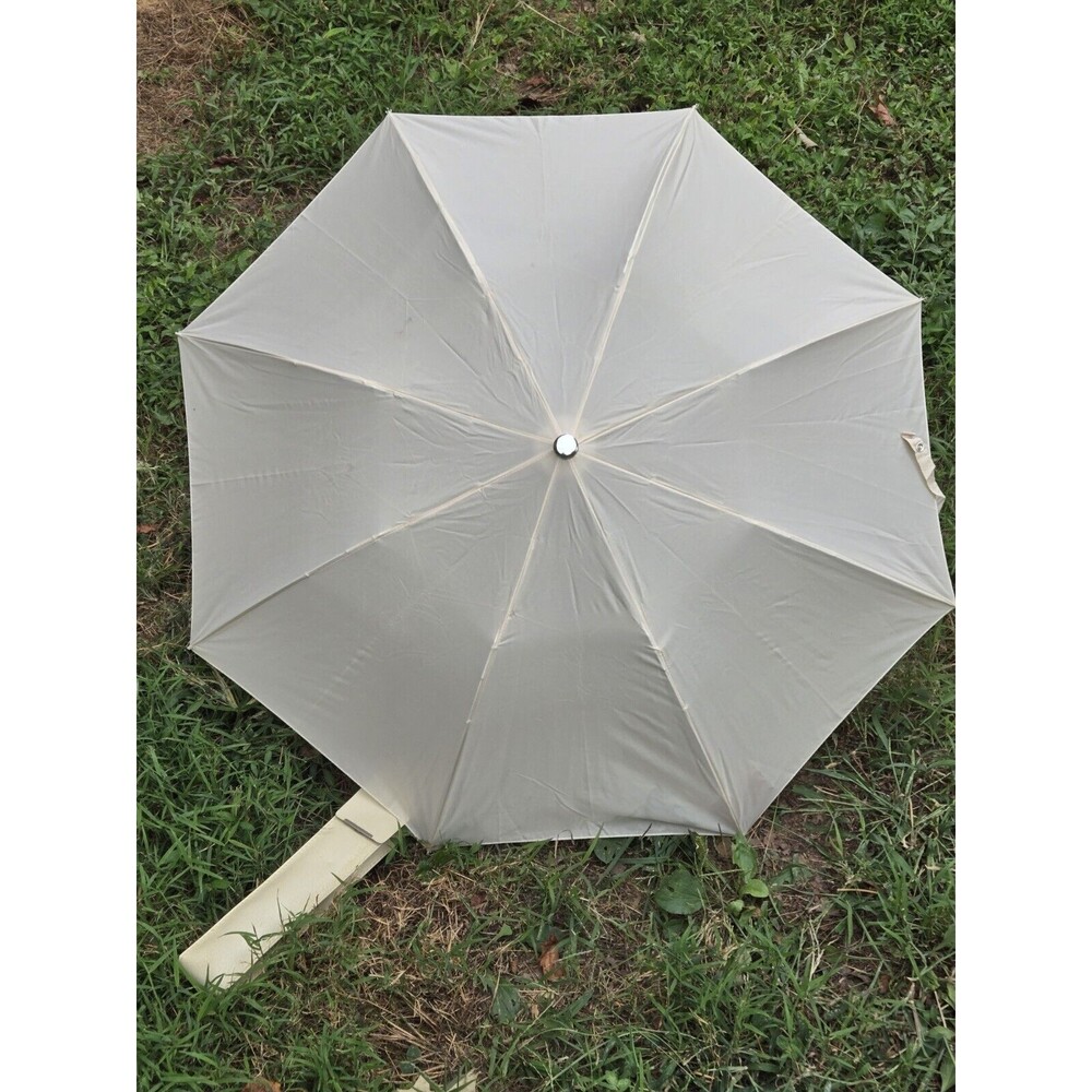 Vintage Shaw Full Size Rain / Sun Umbrella Cream Classic - Picture 8 of 14
